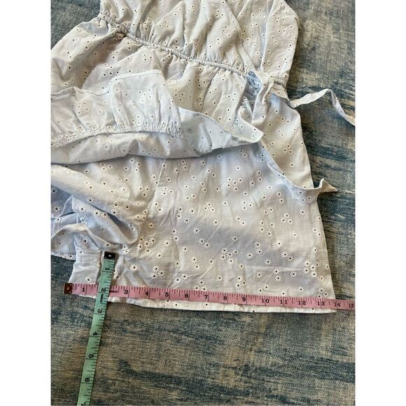 Wild Fable Powder Blue White Daisy Ruffle Faux Wrap Romper XS - Picture 7 of 9